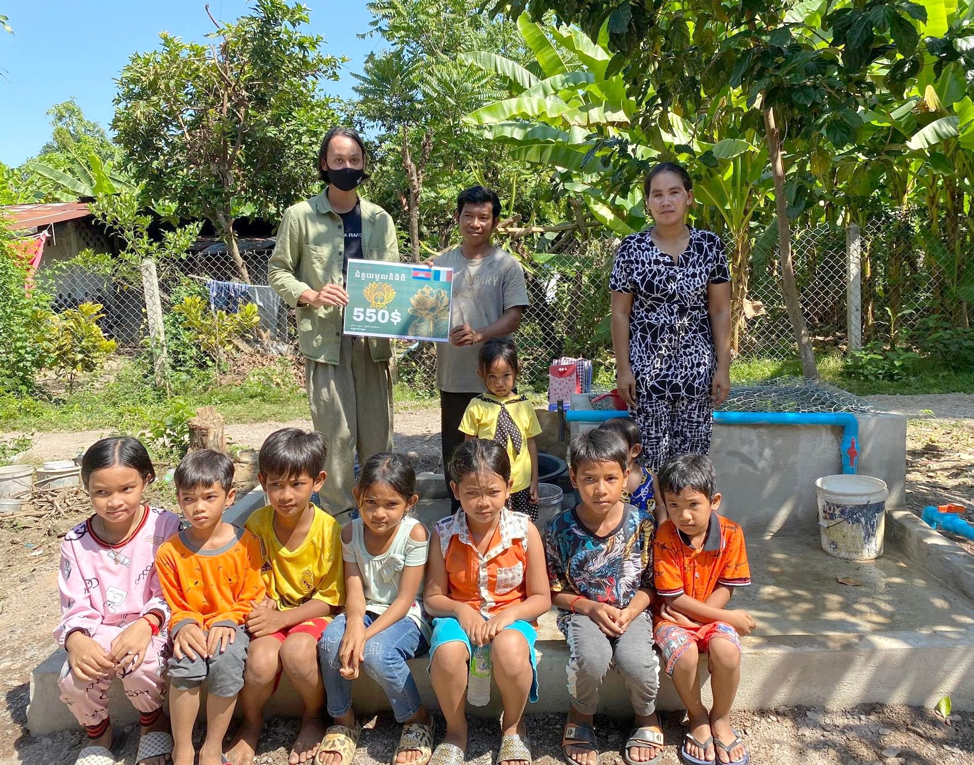 Notre premier puit construit dans un petit village de la province de Battambang, Cambodge - Mars 2022